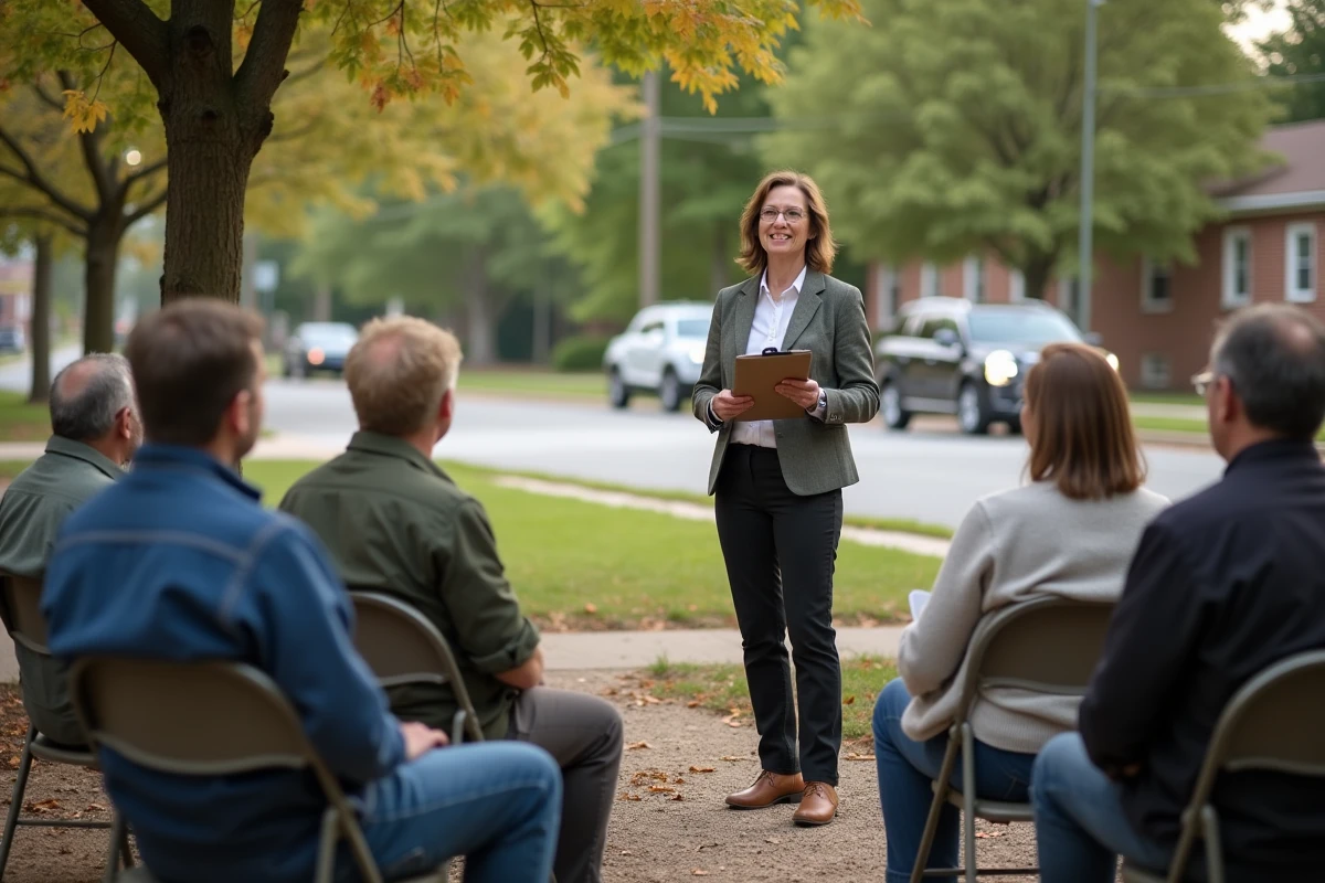 Adultes discutant près d