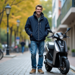 Acheter un quadricycle motorisé : les meilleurs modèles homologués Homme souriant à côté d'un quadricycle moderne en ville