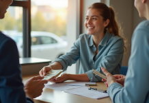 Jeune payant à l école de conduite pour le BSR en plein jour